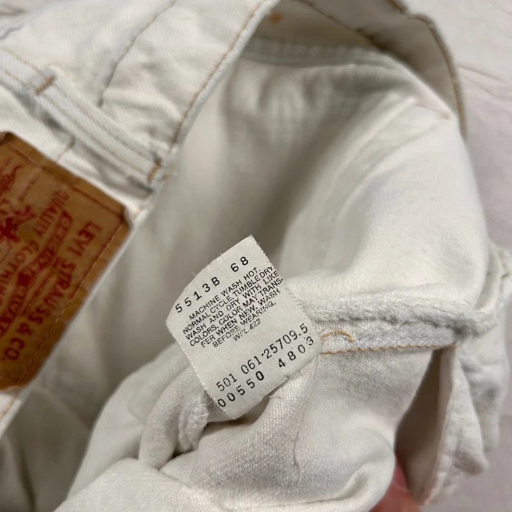 Vintage Levis 550 Jeans Mens 42x32 (fits 39x32) White Taper 1990s Y2K USA